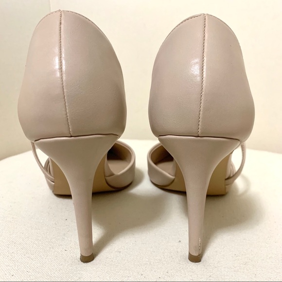 Nude Pointed Toe 3.5 Inch Stiletto Heel Sling Strap Pumps - Women’s Size 9 - Picture 12 of 15